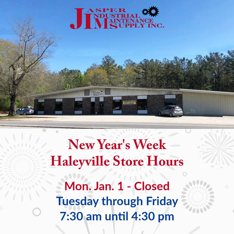 Jasper Industrial Maintenance Supply New Year's Week Store Hours - Haleyville